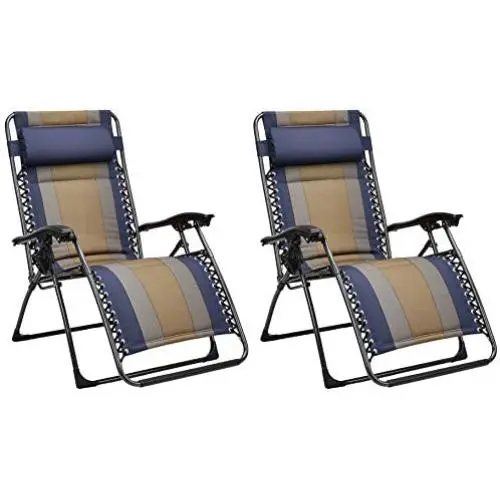 Amazon Basics Padded Zero Gravity Chair- Blue, 2 Pack Amazon Basics Padded Zero Gravity Chair- Blue, 2 Pack