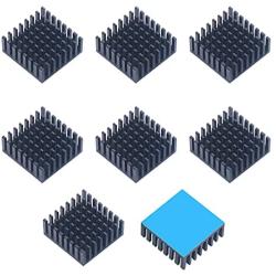 weideer 8pcs Aluminum Heat Sink 25x25x10mm/0.9'' x0.9X 0.4'' Small Cooler Heat Sink with Thermal Conductive Double Sided Tape for CPU IC Chips LED Board HS25x25x10