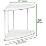 mDesign Metal 2-Tier Corner Storage Organizing Caddy Stand for Bathroom Vanity Countertops, Shelving or Under Sink - Free Standing, 2 Shelves - White/Chrome
