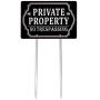 Kichwit Private Property No Trespassing Sign Double Sided, Aluminum, All Metal Construction, Sign Measures 11.8'' x 7.9'', 14'' Long Metal Stakes Included