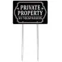 Kichwit Private Property No Trespassing Sign Double Sided, Aluminum, All Metal Construction, Sign Measures 11.8'' x 7.9'', 14'' Long Metal Stakes Included Kichwit Private Property No Trespassing Sign Double Sided, Aluminum, All Metal Construction, Sign Measures 11.8'' x 7.9'', 14'' Long Metal Stakes Included