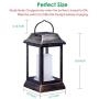 TomCare Solar lights Metal Flickering Flame Solar Lantern Outdoor Hanging Lanterns Lighting Heavy Duty Solar Powered Waterproof Umbrella LED Flame Lights for Garden Patio Pathway Deck Yard, 2 Pack