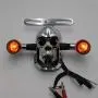 HTTMT- Chrome Smoke Metal Skull Brake Tail Light Signal Compatible with Bobber Choppers Motorcycle Bike [P/N: XH3118B-B-01-CD+SK]