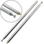 RuiLing 2-Pack M3 Male Thread 7 Section AM FM Radio Universal Antenna for Radio TV Electric Toys, Telescopic Replacement Antenna Aerial, Stainless Steel Material, Stretched Length 98cm 38.5 Inch