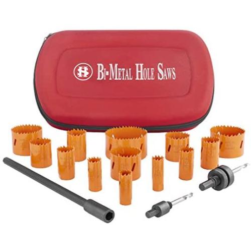 Bi-Metal Hole Saw Kit, 16-Piece 3/4 Inch To 3 Inch Heavy Duty Steel Corn Hole Drilling Cutter Set with Drill Bit Adapter & Extension for Cutting Wood, Plastic, Aluminum, Metal Stainless Steel(SILIVN) Bi-Metal Hole Saw Kit, 16-Piece 3/4 Inch To 3 Inch Heavy Duty Steel Corn Hole Drilling Cutter Set with Drill Bit Adapter & Extension for Cutting Wood, Plastic, Aluminum, Metal Stainless Steel(SILIVN)