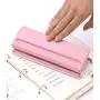 Chris.W Adjustable 6-Hole Punch for A5, Personal, Pocket Planner Inserts, 6 Sheet Capacity - 5.5mm Hole Diameter(Pink)