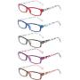 Reading Glasses 5 Pairs Fashion Ladies Readers Spring Hinge with Pattern Print Eyeglasses for Women
