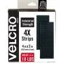 VELCRO Brand Heavy Duty Fasteners | 4x2 Inch Strips 4 Sets | Holds 10 lbs | Stick-On Adhesive Backed | Black Industrial Strength | For Indoor or Outdoor Use