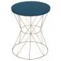 Kate and Laurel Mendel Round Metal End Table, Blue Top with Rose Gold Base Kate and Laurel Mendel Round Metal End Table, Blue Top with Rose Gold Base