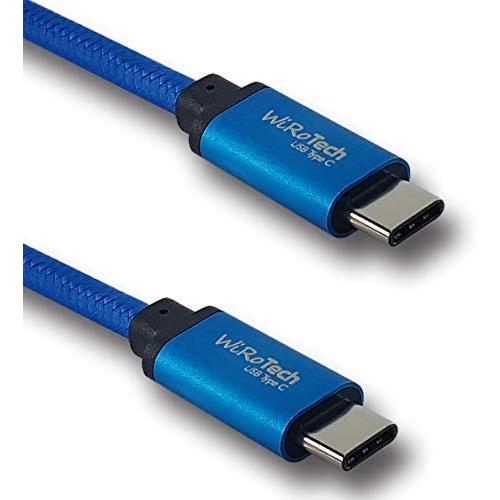 USB C Cable, WiRoTech Blue USB-C to USB-C Fast Charging Cable (1 Foot, Blue)