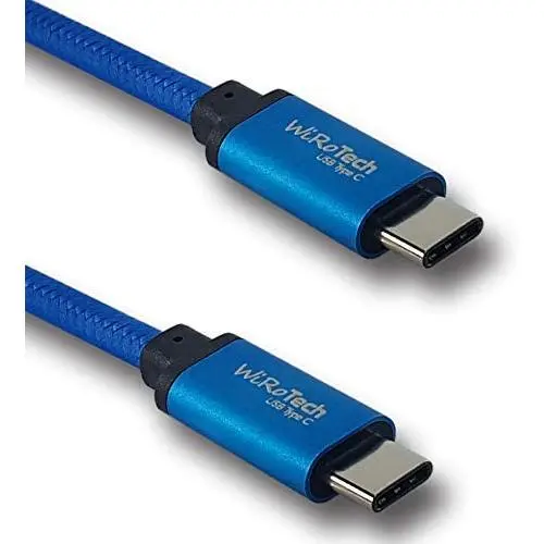 USB C Cable, WiRoTech Blue USB-C to USB-C Fast Charging Cable (1 Foot, Blue) USB C Cable, WiRoTech Blue USB-C to USB-C Fast Charging Cable (1 Foot, Blue)