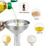 Stainless Steel Funnels for Kitchen, Food Grade Metal Funnels with 300 Mesh Food Filter, Detachable Strainer and Cleaning Brush for Transferring of Liquid, Fluid, Oil, Juice, Powder Stainless Steel Funnels for Kitchen, Food Grade Metal Funnels with 300 Mesh Food Filter, Detachable Strainer and Cleaning Brush for Transferring of Liquid, Fluid, Oil, Juice, Powder