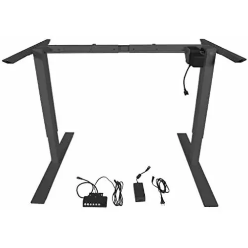 Titan Single Motor Electric Adjustable Base Height Sit-Stand Standing Desk Frame 46'' H 63'' W Programmable Buttons