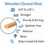 Dowel Rods Wood Sticks Wooden Dowel Rods – 1/4 x 12 Inch Unfinished Hardwood Sticks – for Crafts and DIYers – 500 Pieces by Woodpeckers