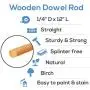 Dowel Rods Wood Sticks Wooden Dowel Rods – 1/4 x 12 Inch Unfinished Hardwood Sticks – for Crafts and DIYers – 500 Pieces by Woodpeckers