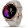 Garmin 010-02173-21 Venu, GPS Smartwatch with Bright Touchscreen Display, Features Music, Body Energy Monitoring, Animated Workouts, Pulse Ox Sensor and More, Rose Gold with Tan Band