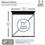 Elite Screens Manual Series, 71-INCH 1:1, Pull Down Manual Projector Screen with AUTO Lock, Movie Home Theater 8K / 4K Ultra HD 3D Ready, 2-Year Warranty, M71XWS1