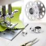 MiDube 10 PCS Metal Sewing Machine Bobbins Stainless Steel Stitch Thread Bobbin Holder Case for B-rother J-anome S-inger Front Loading Class 15 Machines Home Embroidery