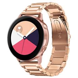 Kartice Bands Compatible with Samsung Galaxy Watch 3 41mm Bands Active 2 44mm 40mm Bands 20mm Solid Stainless Steel Metal Band for Galaxy Active 2 Bands Men Women (Rose Gold)