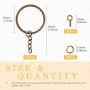 Rustark 300 Pcs 35mm Metal Key Split Chain Ring with Chain Bronze Key Ring, Key Chain Ring Parts, Open Jump Ring and Connector, Screws Eye Pin for Jewelry Findings Making (35mm/Bronze)