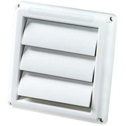 Deflecto Supurr-Vent Louvered Outdoor Dryer Vent Cover, White, 4'' Hood (HS4W/18)