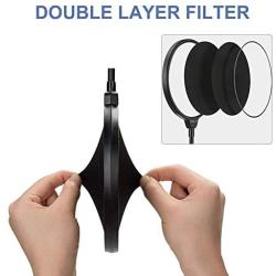 Pop Filter, Mic Pop Filter Windscreen,Swivel with Double Layer Sound Shield Guard Windscreen for Mic, With Flexible 360° Gooseneck and Metal Stabilizing