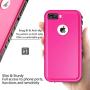 Waterproof Case for iPhone 8 Plus/iPhone 7 Plus Case, Shockproof Full-Body Rugged Case with Built-in Screen Protector for Apple iPhone 8 Plus / 7 Plus - (Pink)