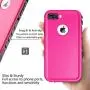 Waterproof Case for iPhone 8 Plus/iPhone 7 Plus Case, Shockproof Full-Body Rugged Case with Built-in Screen Protector for Apple iPhone 8 Plus / 7 Plus - (Pink)