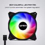 upHere 120mm 5V 3PIN Addressable RGB Case Fan Motherboard Sync Adjustable Colorful LED Fans with Controller 5x120mm PWM Fans PF1207-5
