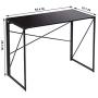 Writing Computer Desk Modern Simple Study Desk Industrial Style Folding Laptop Table for Home Office Notebook Desk Black