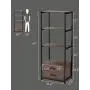 Industrial Bookshelf Bookcase with 2 Drawers, 60'' Etagere Standard Bookshelf Wooden Metal Freestanding Display Shelf for Home and Office, Rustic Brown and Black Industrial Bookshelf Bookcase with 2 Drawers, 60'' Etagere Standard Bookshelf Wooden Metal Freestanding Display Shelf for Home and Office, Rustic Brown and Black