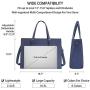 Laptop Bag for Women Waterproof Lightweight Leather 15.6 Inch Computer Tote Bag Business Office Briefcase Large Capacity Handbag Shoulder Bag Professional Office Work Bag Blue
