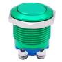 Twidec / 16mm Waterproof Green Metal Shell Momentary Flat Push Button Switch 3A/12~250V SPST 1NO Start Button for car Modification Switch（Quality Assurance for 1 Years） M-16-G-P