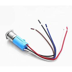 Viping Car Horn Button 12V 16mm LED On/Off Switch Momentary Button Reset Switch Dedicated Connector Switch Power Metal Toggle Switch Car Boat Motorcycle DIY Switch LED Blue Automatic Rebound 1 Pack