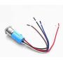 Viping Car Horn Button 12V 16mm LED On/Off Switch Momentary Button Reset Switch Dedicated Connector Switch Power Metal Toggle Switch Car Boat Motorcycle DIY Switch LED Blue Automatic Rebound 1 Pack