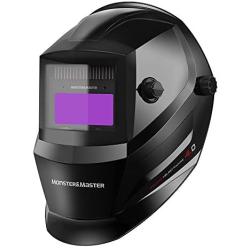 Monster&Master Large Viewing Screen Auto Darkening Welding Helmet, 2 Arc Sensor Wide Shade, MM-WH-003