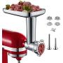 Gvode Metal Food Grinder Attachment for KitchenAid Stand Mixers Including Sausage Stuffer Accessory
