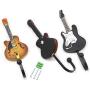 goldblue Set of 3 Creative Guitar Design Metal Resin Decorative Wall Mounted Storage Hooks for Hanging Coats Handbags Keys (Guitar)