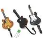 goldblue Set of 3 Creative Guitar Design Metal Resin Decorative Wall Mounted Storage Hooks for Hanging Coats Handbags Keys (Guitar)