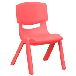 Flash Furniture Red Plastic Stackable School Chair with 10.5 Seat Height