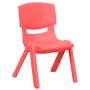 Flash Furniture Red Plastic Stackable School Chair with 10.5 Seat Height