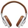 Master & Dynamic MW65 Active Noise-Cancelling (Anc) Wireless Headphones – Bluetooth Over-Ear Headphones with Mic, Silver Metal/ Brown Leather