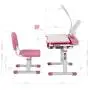 Diroan Kids Functional Desk and Chair Set, Height Adjustable Children School Study Desk with Tilt Desktop, Book Stand, LED Light, Metal Hook and Storage Drawer for Boys Girls (Pink) Diroan Kids Functional Desk and Chair Set, Height Adjustable Children School Study Desk with Tilt Desktop, Book Stand, LED Light, Metal Hook and Storage Drawer for Boys Girls (Pink)