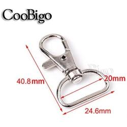 CooBigo 30pcs Metal Swivel Clasps Lanyard Snap Hook Lobster Claw Clasp Jewelry Findings Swivel Trigger Snap Hooks (Webbing Size:3/4''(20mm))#FLQ059-C