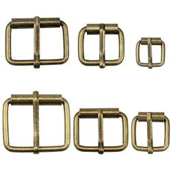 Hysagtek Brass Buckles 60 Pcs Roller Buckles Belts Hardware Pin Buckle for Bags Leather Belt Strap Hand DIY Accessories, 6 Size - 1.3, 1.18'', 1'', 0.79'', 0.67'', 0.51'' Bronze Metal