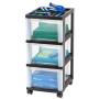 IRIS USA MC-303-TOP 3-Drawer Storage Cart with Organizer Top, Black