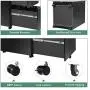 DEVAISE Vertical File Cabinet with Lock, Mobile Filing Cabinet for Legal/Letter/A4 Files, Fully Assembled Except Wheels, Black