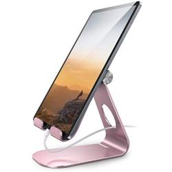 Tablet Stand Adjustable, Lamicall Tablet Stand : Desktop Stand Holder Dock Compatible with Tablet Such as iPad 2018 Pro 9.7, 10.5, Air Mini 4 3 2, Kindle, Nexus, Tab, E-Reader (4-13) - Rose Gold