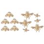 Prettyia 11 Pieces Metal Bees Alloy Flatback Craft Sewing Buttons Pearl Embellishment for Garment Bags Shoes Applique Decorations DIY Scrapbooking Card Making