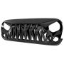 American Modified Front Shark Grille for 2007-2018 Jeep Wrangler JK/JKU Rubicon Sahara Sport, ABS (Golss Black)